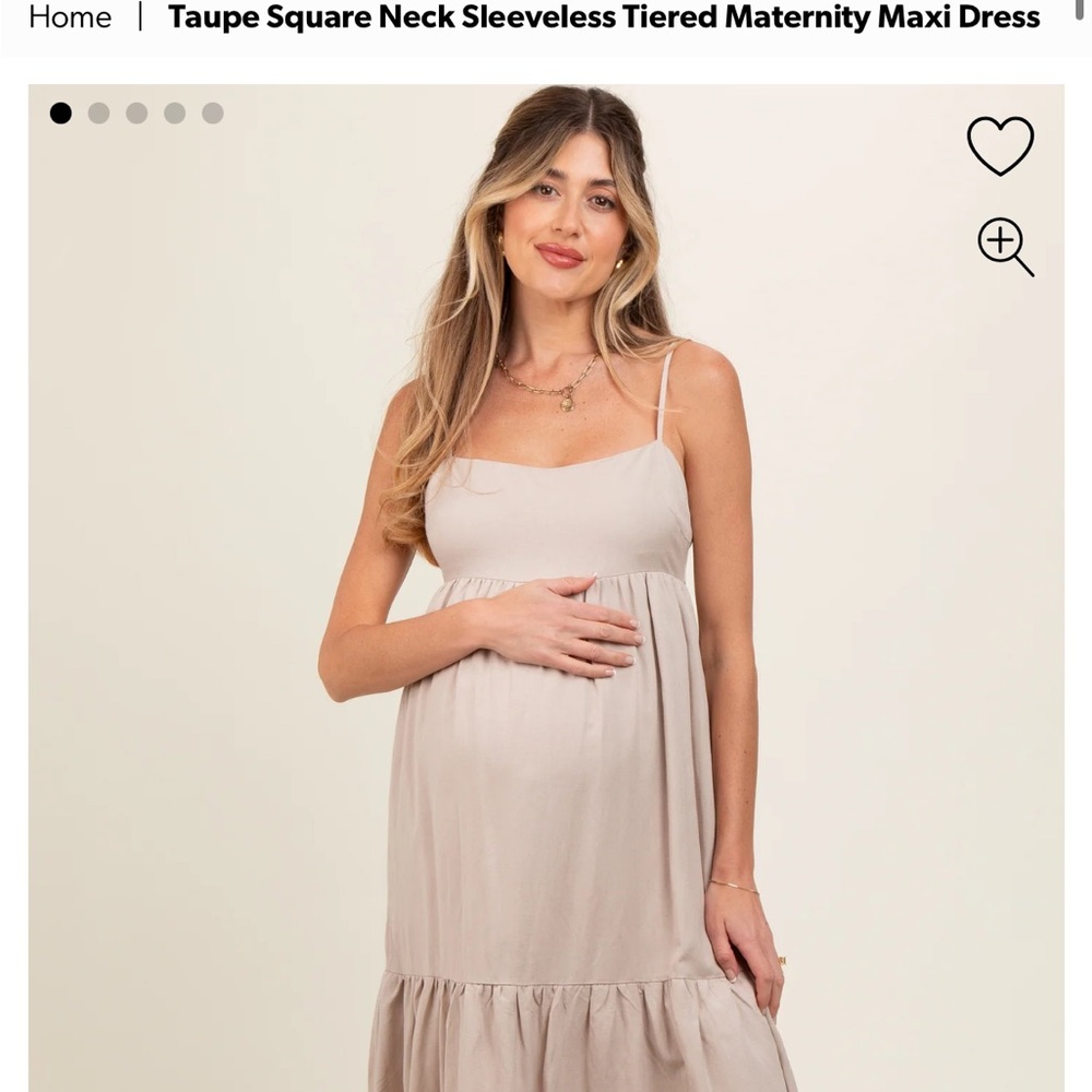 Pinkblush Tan Sleeveless Maternity Sundress